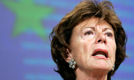 Neelie Kroes, European commissioner for digital matters, who said: 'If I were an American cloud provider, I would be quite frustrated with my government right now.' Photograph: Yves Logghe/AP