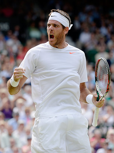 Wimbledon day 11: Juan Martin Del Potro celebrates