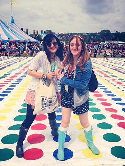 Glastonbury: My daughter and her friend playing twister