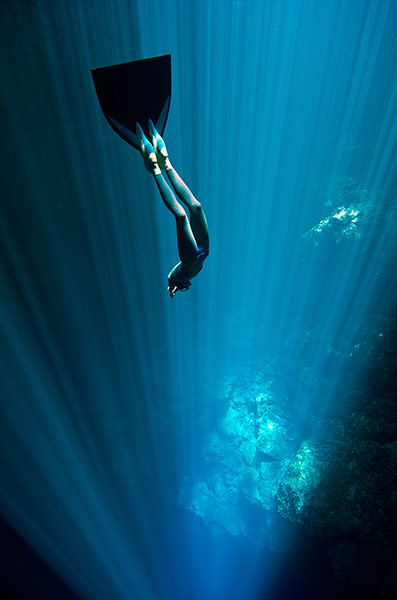 Free diving: Free diving cenote mexico