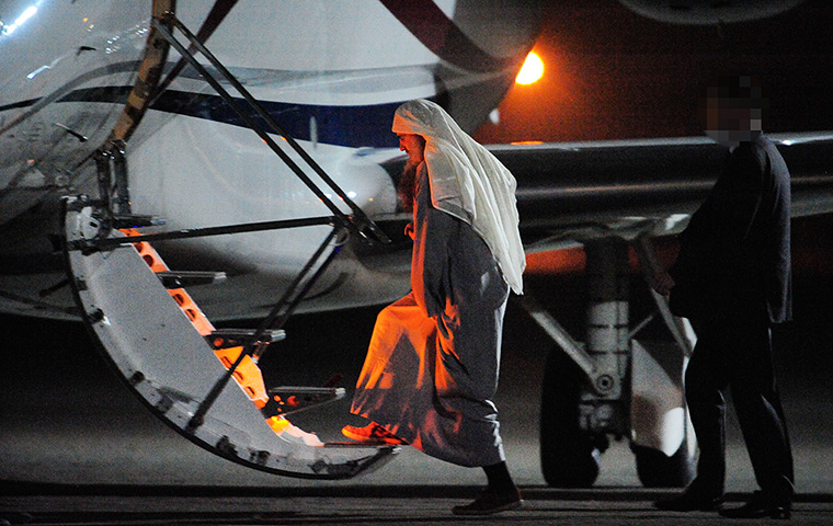 Abu Qatada leaves: Qatada's plane left the airfield at about 2.45am 