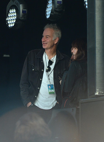 Rolling Stones Hyde Park: John McEnroe watches the Rolling Stones perform from the stage