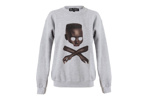Club kid inspired fashion: Club kid fashion Grace Jones sweater by Brian Lichtenberg