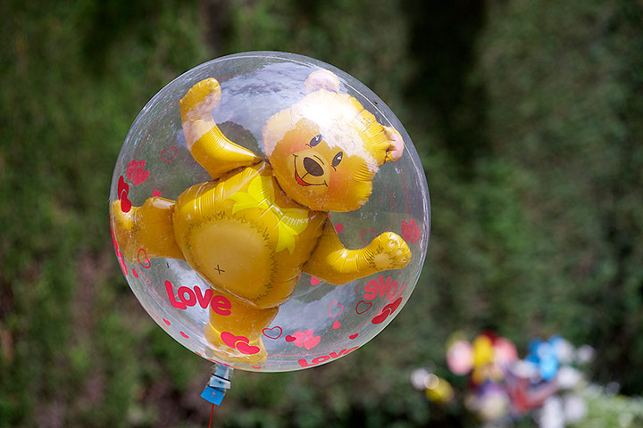 Cremation open day: A balloon in the children's memorial garden