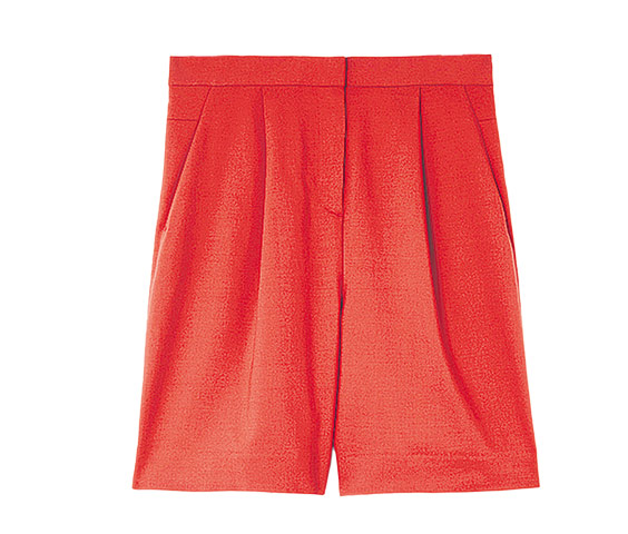 shorts: Red wide-leg culottes