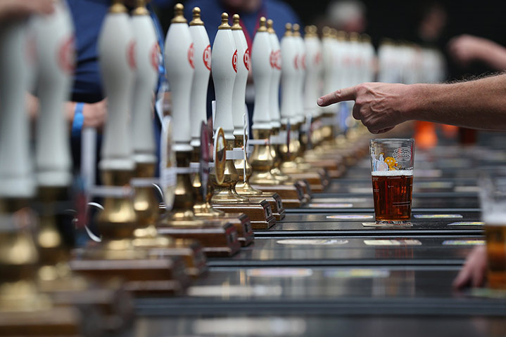 Beer pumps at Beer Festival