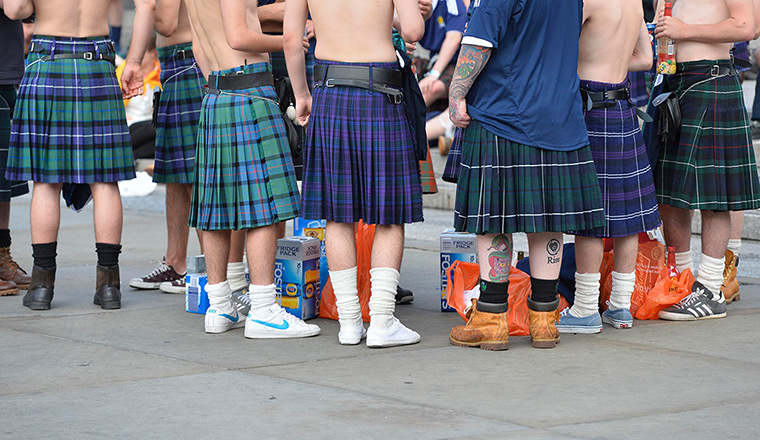 Scottish fans: Fans drink in Trafalgar Square