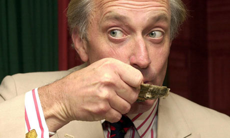 Neil Hamilton eating oysters
