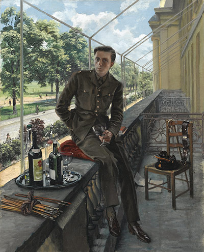 Rex Whistler: Self Portrait in Uniform 1940 by Rex Whistler