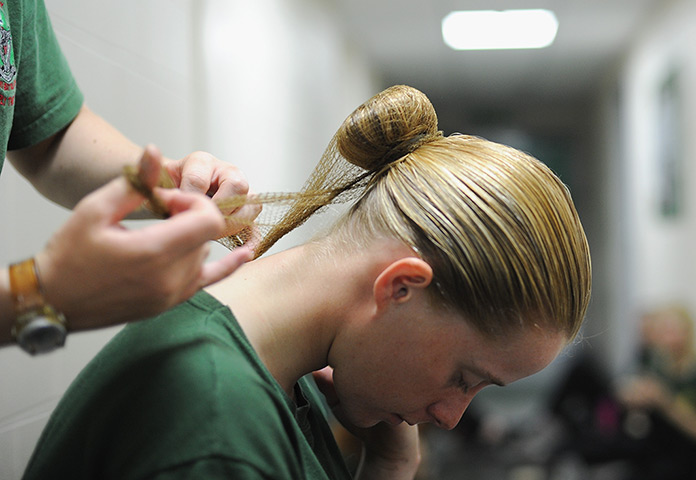 Junior Soldiers: Hair is prepared for caps