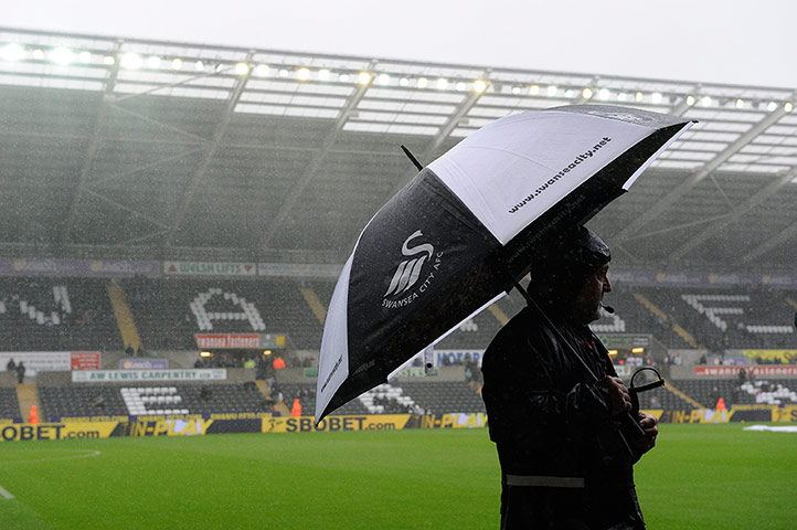 Swansea v United: The weather worsens before the Swansea City versus Manchester United match