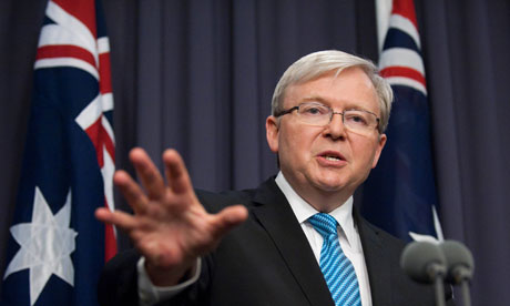 Prime Minister Kevin Rudd Holds A Press Conference In Canberra