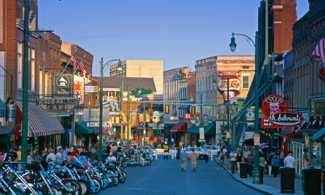 Beale Street in downtown Memphis, Tennessee.