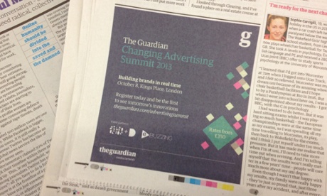 The Guardian Changing Advertising Summit 2013 advert