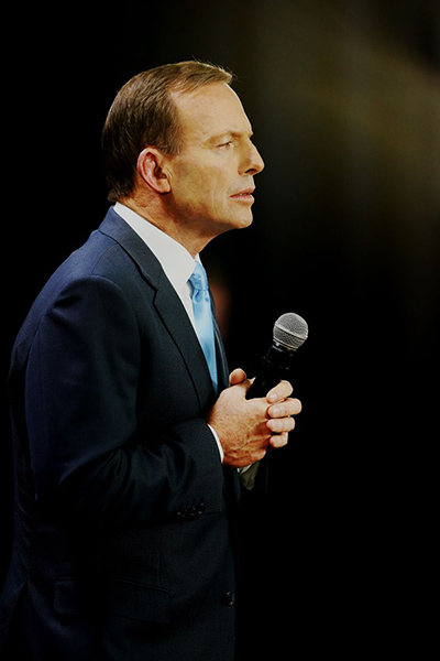 Debate 2: Tony Abbott waits to speak