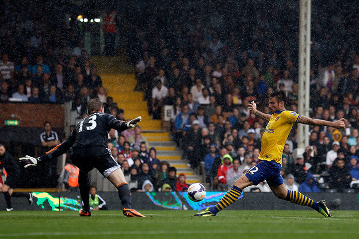 Saturday Round up: Arsenal's Giroud scores past Fulham's goalkeeper Stockdale 