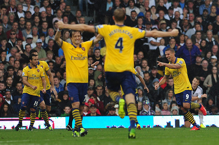 Saturday Round up: Lukas Podolski celebrates scoring