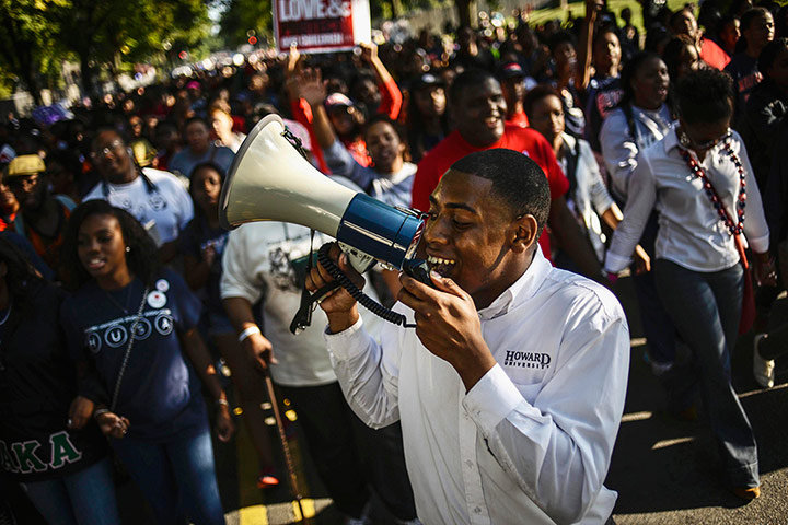 washington rally: Students of Howard University