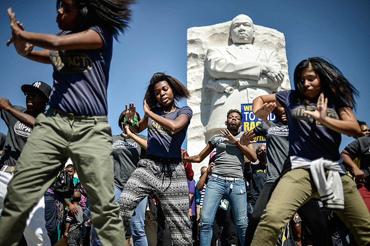 Weekend in pictures: Washington, USA: Dancers perform at the Martin Luther King Jr. Memorial dur