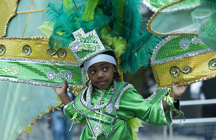 Notting Hill carnival: A child in costume