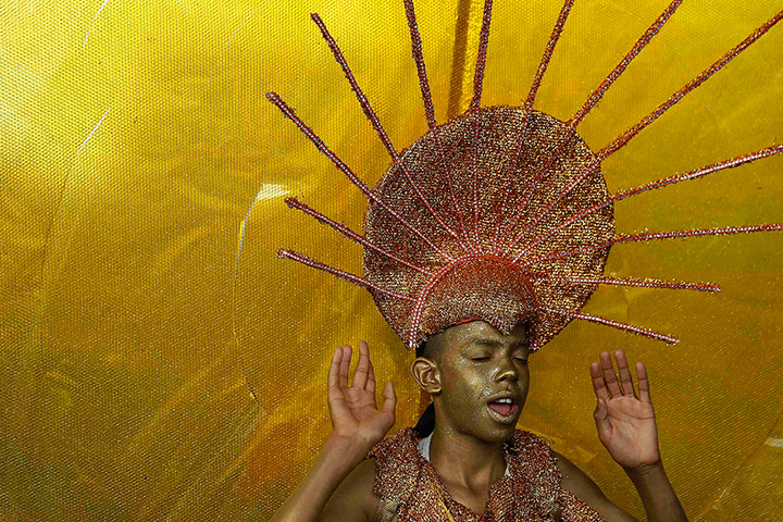 Notting Hill carnival: A child sings during a performance