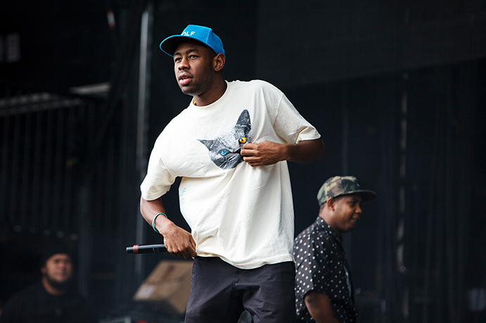 Reading festival: Tyler The Creator of EarlWolf performs on stage on Sunday at Leeds