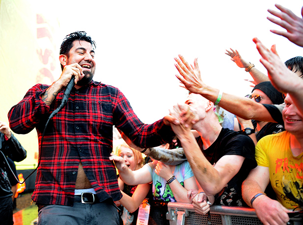 Reading festival: Chino Moreno of Deftones performs at Leeds on Saturday 