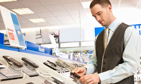 student buying a mobile phone