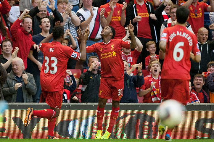 Raheem Sterling celebrates