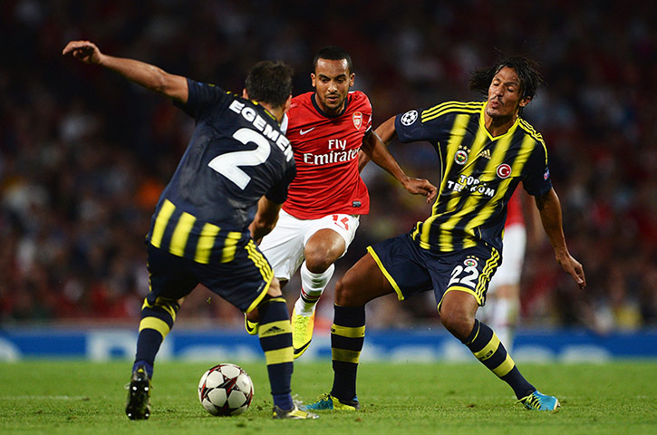 arsenal 3: Theo Walcott surges past Egemen Korkmaz and Bruno Alves