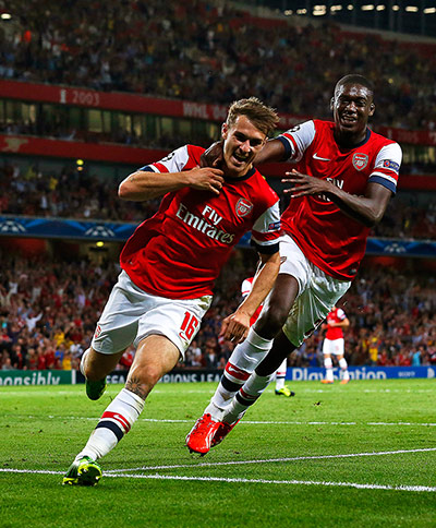 Aaron Ramsey celebrates
