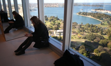 The Leader of the Opposition Tony Abbott's chief of staff Peta Credlin waits for her boss at a function in Sydney to where Mr Abbott signed the Jawun Empowered Communities compact this afternoon Wednesday 28th August 2013