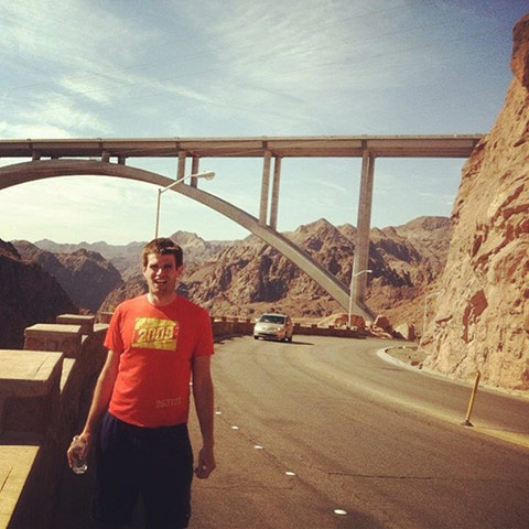 Highlight of your run: man outside hoover dam