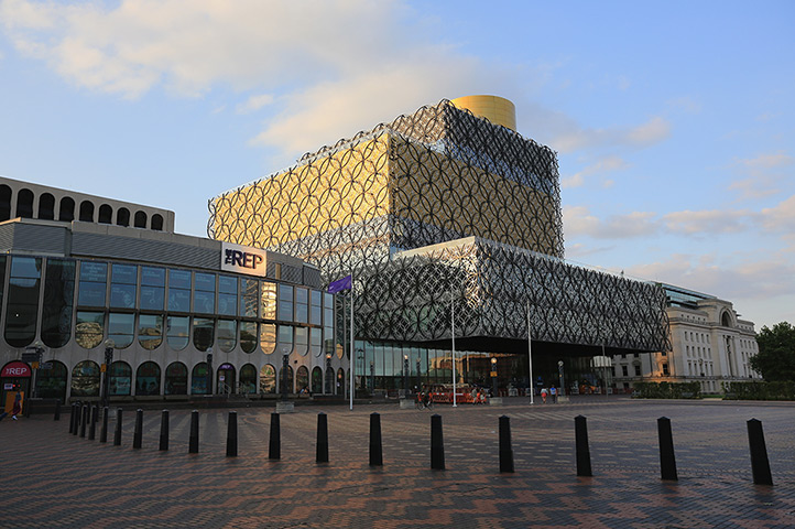 Birmingham Library: A view of the new Library of Birmingham Nest to Birmingham Rep