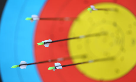 arrows in an archery target