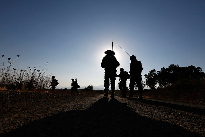 Israel preparations: Israeli soldiers take part in a drill in the Israeli-occupied Golan Heights
