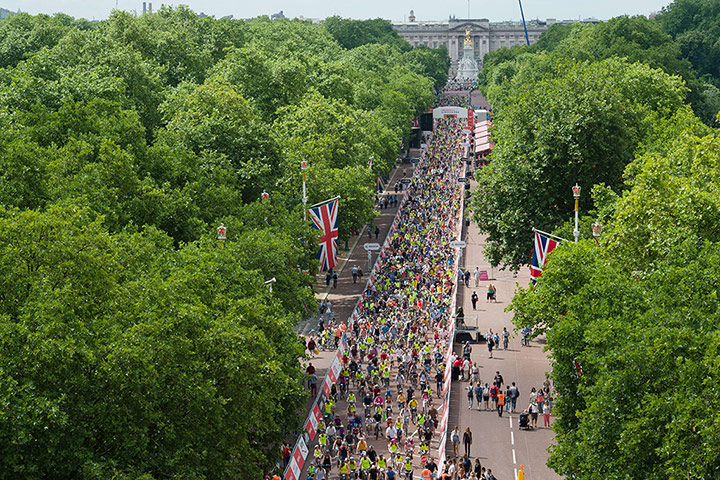 RideLondon: Participants ride along The Mall 