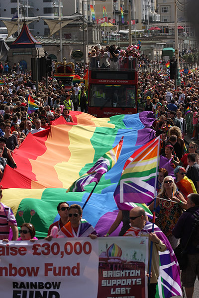 Brighton Pride: Brighton and Hove Pride 2013 parade makes its way down Brighton's front