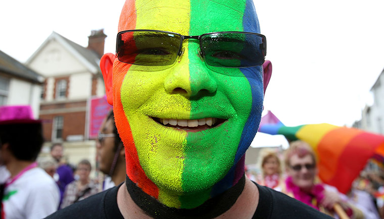 Brighton Pride: A rainbow faced reveller