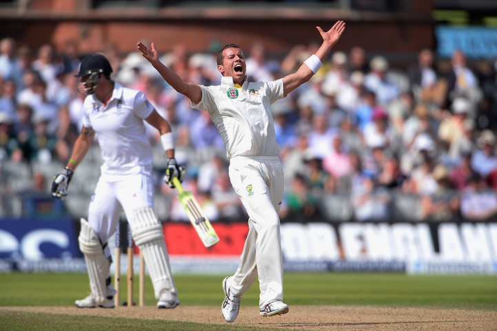 Tom 3rd test day 3: Peter Siddle has an LBW appeal on Pietersen turned down 