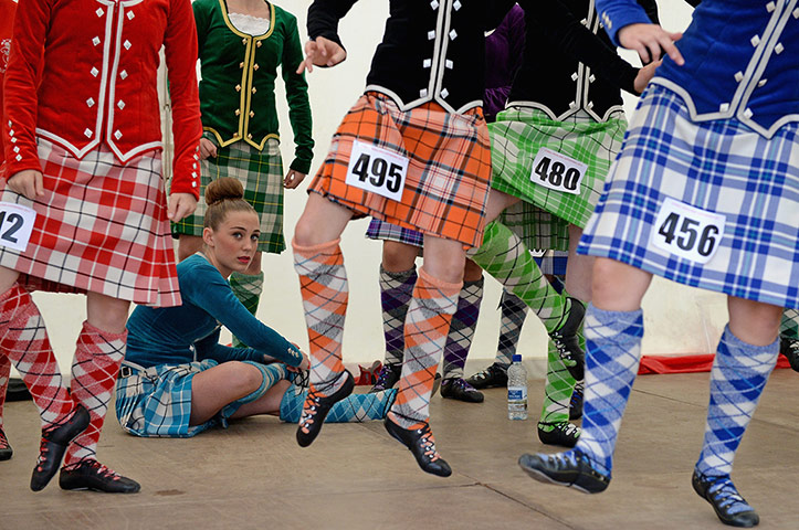 The Annual Cowal Highland Games: dancers practice