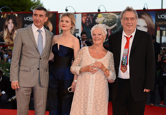 Venice film festival: Steve Coogan, Sophie Kennedy Clark, Judi Dench and director Stephen Frears attend the Philomena premiere 