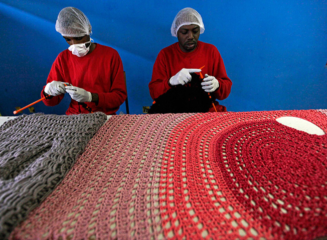 Prison knitting: When Guimaraes had trouble finding knitters for her Doiselles brand of high