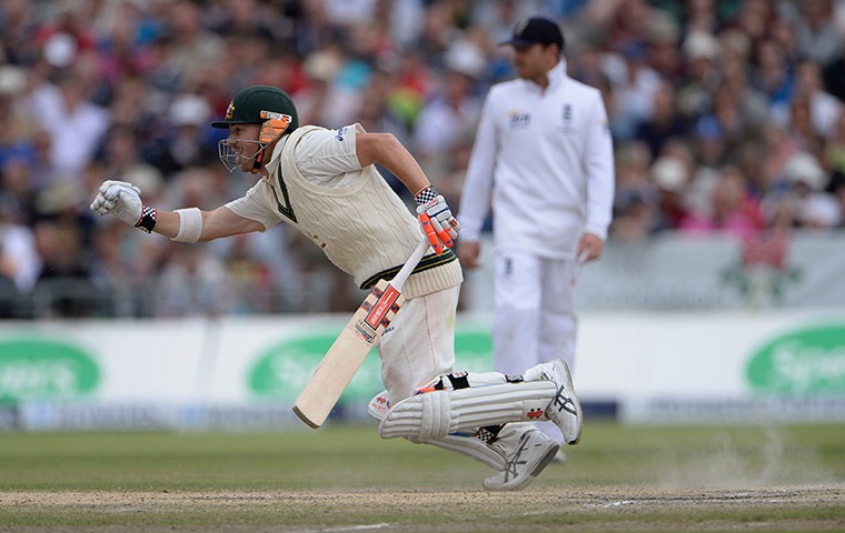Ashes day four: Warner sprints