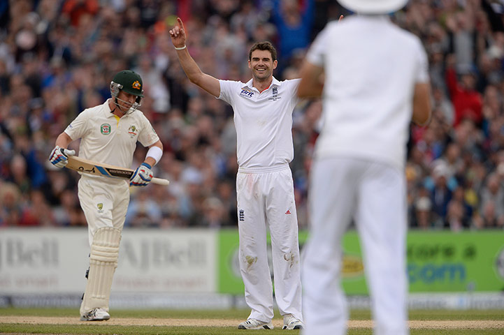 Ashes day four: Anderson celebrates