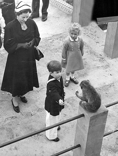 Gibraltar history: Accompanied by their nurse the royal children visit the apes