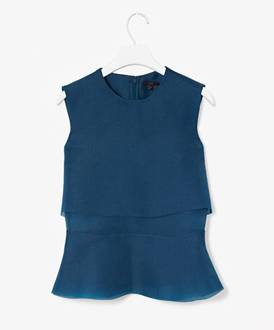 Sleeveless vests: Navy organza