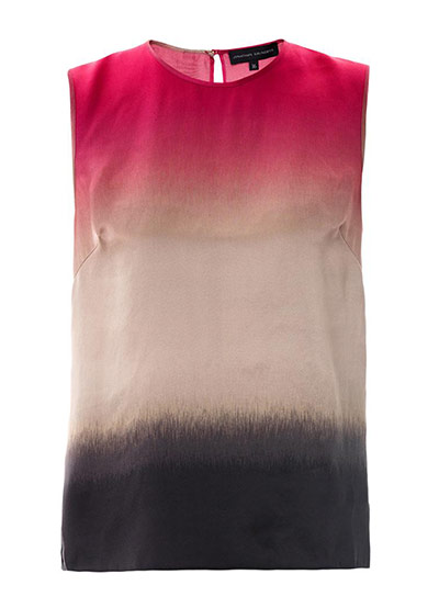Sleeveless vests: Ombre print silk,