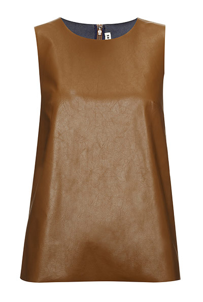 Sleeveless vests: Faux leather