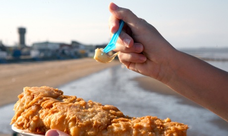 Fish and chips in Cleethorpes, UK